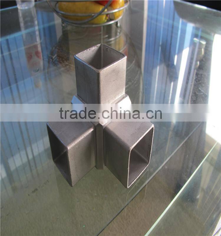 Stainless steel pipe connector 3 way square elbow