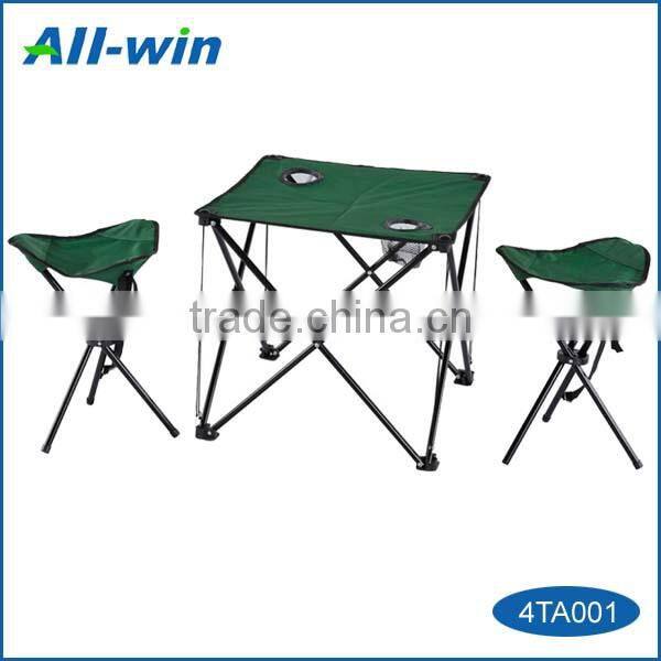 foldable camping table with stools for outdoor use, a set of table and stools for camping