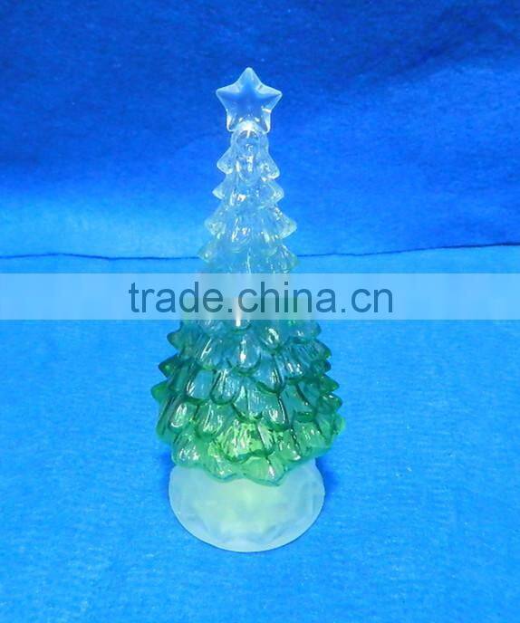 new product color changing acrylic led flat flashing led christmas tree