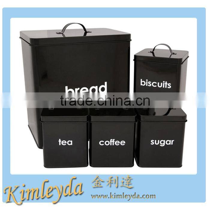 5 pcs of Kitchen Metal Storage Boxes & Bins