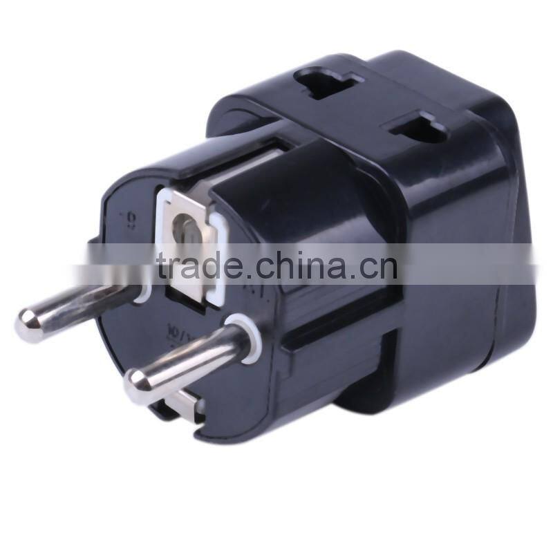Euro and German 2 round pins 10/16A 250V AC Universal Accessory 2 sockets adapter plug WDI-9