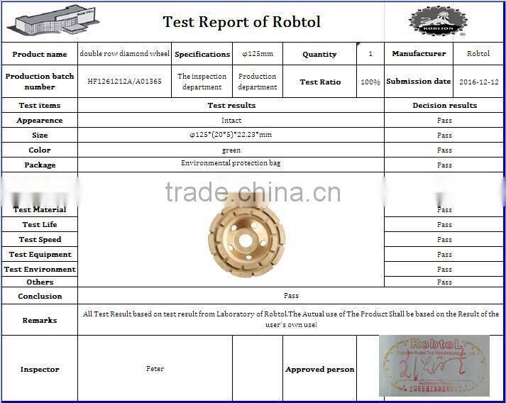 125mm double row diamond grinding wheel 5" abrasive polishing disc for concrete granite marble double cup wheel