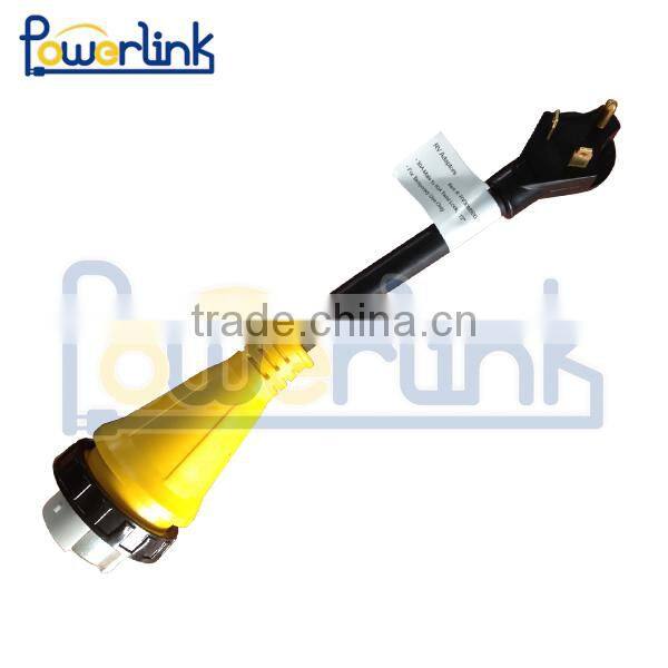 S60176 RV / BOAT Adapter PLUG 30amp male to 50amp 125/250 volt locking female connector