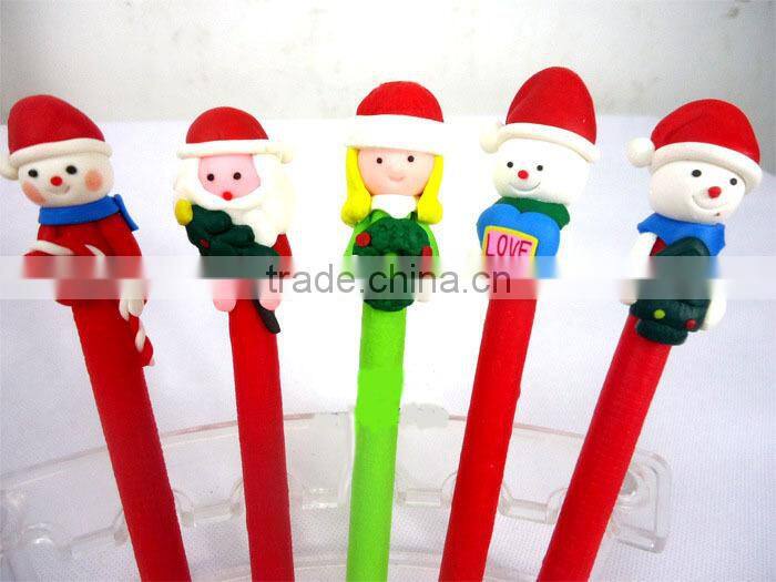 New Design Christmas Polymer Clay Pen Wholesale Can Custom Logo Promotional Ballpoint Pen Cheap Polymer Clay Pen Christmas Gifts