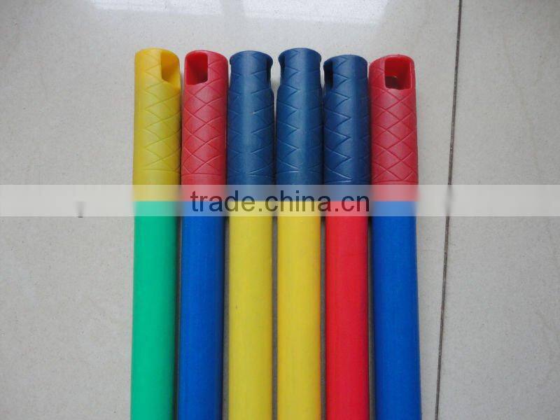 PVC coated corn broom wooden handle