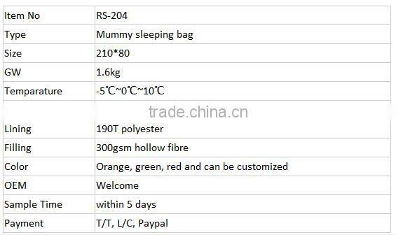 Three Season Sleeping Bag Mummy Sleeping Bag Camping