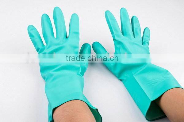 Green Nitrile Washing Up Household Rubber Gloves