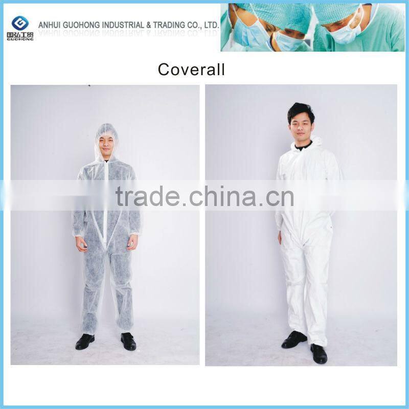 Hot sale microporous coverall with hood and elastic