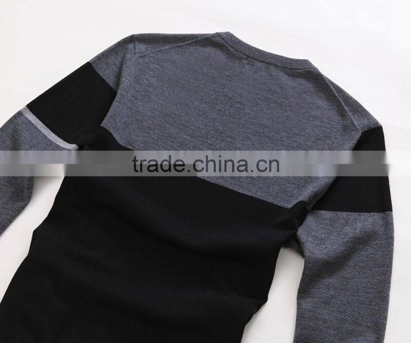 men latest design color combination wool knit sweater