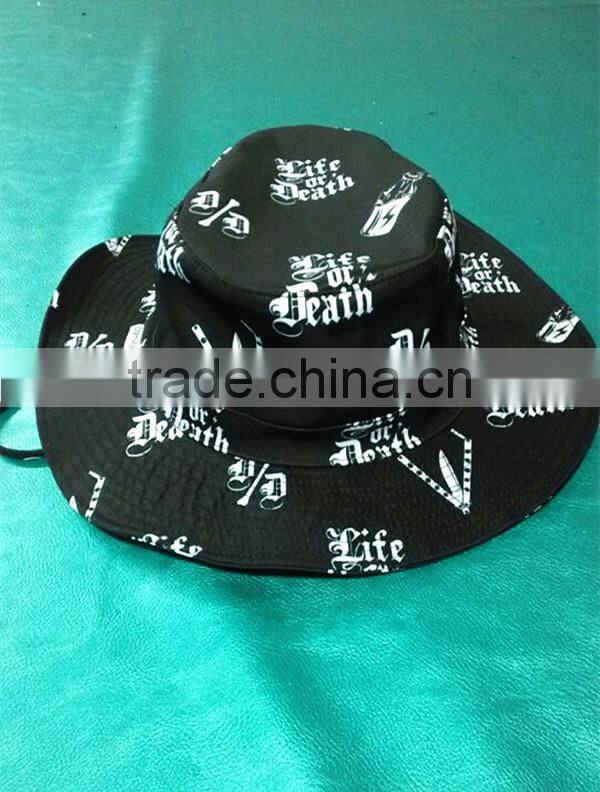 high quality custom bucket hat with string and stopper,digital print LOGO hat