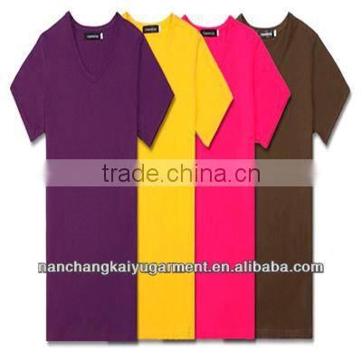 men's slim fashion v-neck short sleeve plain t-shirt in nanchang