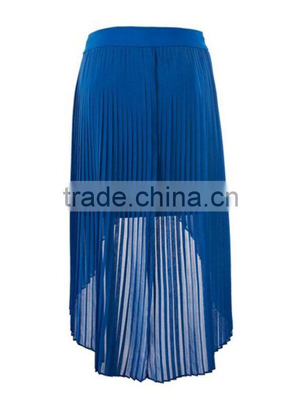 Women plus size clothing factory ladies new model charming blue long skirt plain dyed summer sexy maxi chiffon skirt