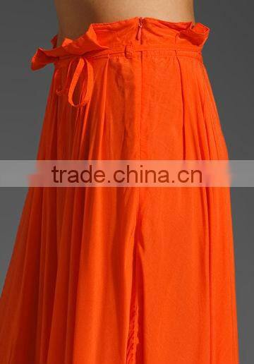 12SK004 Cherry Red Lady pleat fashion skirt,latest design.