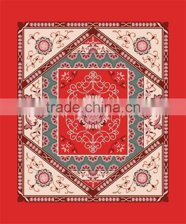 Korea style mink royal blanket floral woven embossed plush raschel blanket fleece blanket