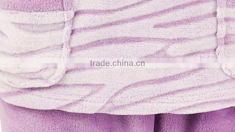 Winter Womens Fleece Lounge Pants+ Pullover ladies pyjama set