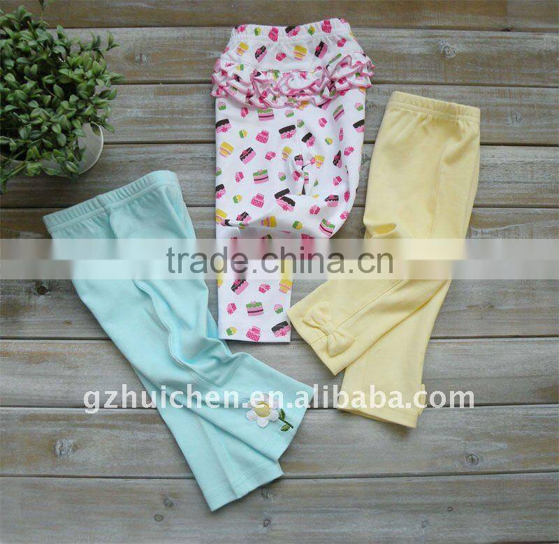 mom and bab 2012 spring baby wear 100% cotton embroider long pants