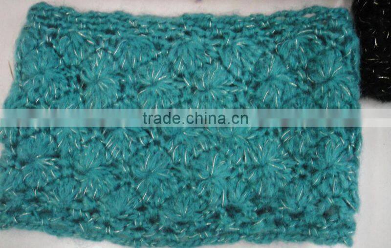 2016 Fashion new stylish gold threads crochet mohair headband for winter