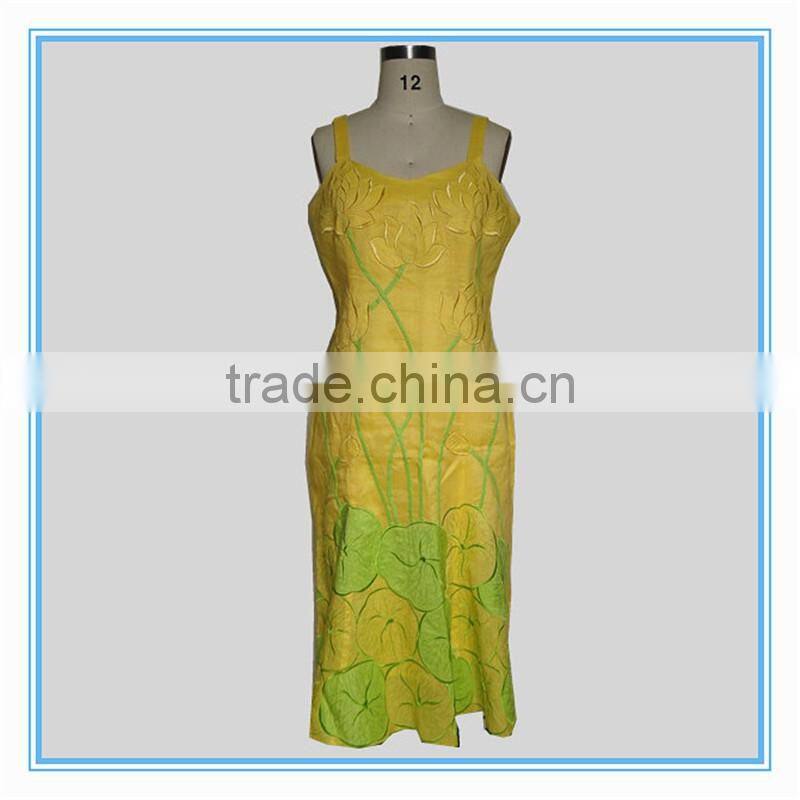 Hot sale lotus leaf embroidery sexy dress collar neck designs for ladies suit