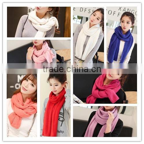 winter lady and women or men fashion pure color knit scarf winter muffler ladies scarf