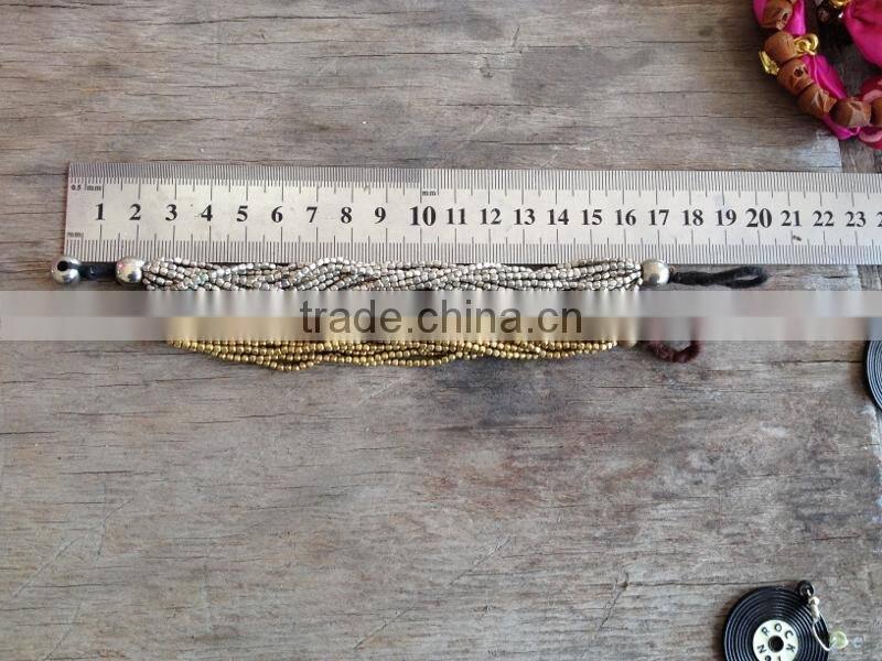 gold ocean theme charm elastic fabric knot bracelet ribbon hair ties ponytail holder Knotted Hair Ties Yoga Hair Ties