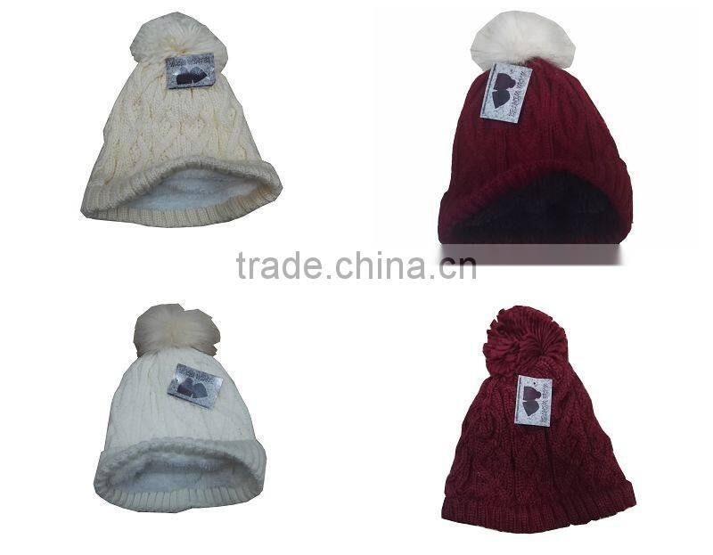 custom knitted pom beanie hat winter beanie hat