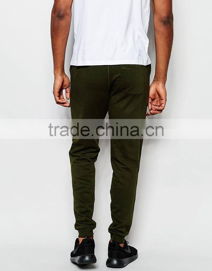 Soft touch wholesale blank jogger pants in dark khaki for men
