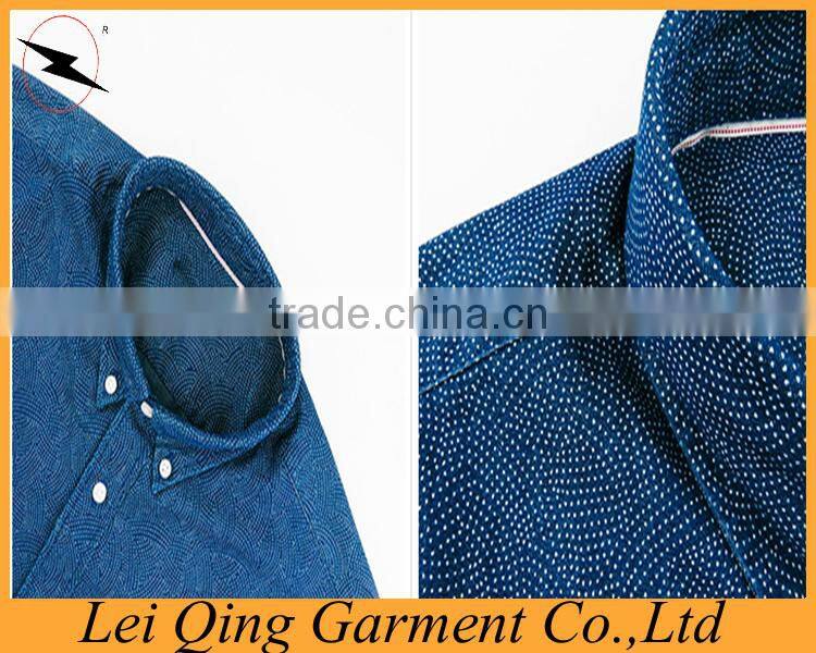 Latest 100% Cotton Slim Fit Denim Cowboy Long Sleeve Casual Men Shirts