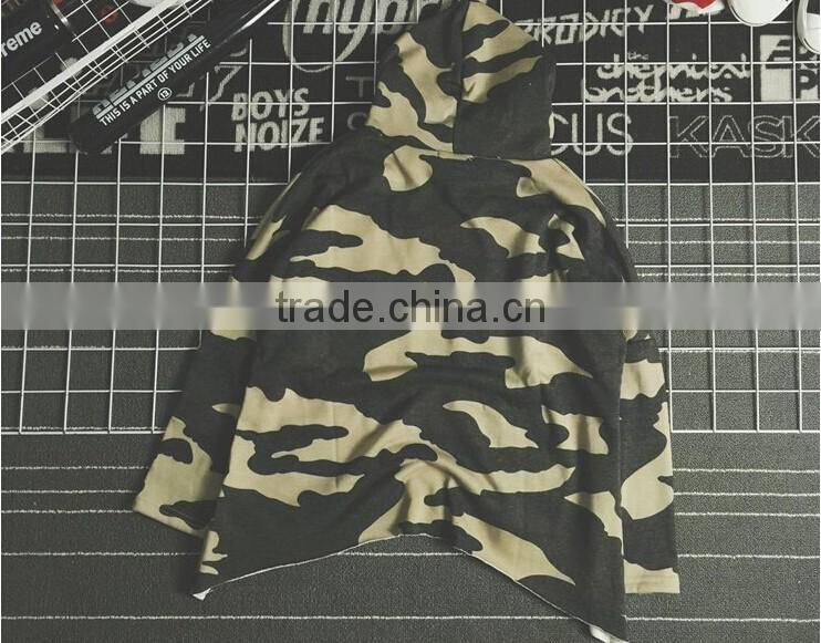 Wholesale Long sleeve Camo Hoodie T Shirts with custom printing