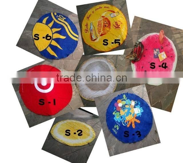 Carton printing design round beach towels wholesale