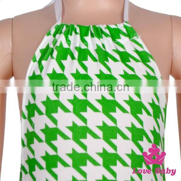 St.Patricks Day Fancy Baby Boutique Outfits Pictures Kids Wearing Jumpsuit Printed Hairball With Rabbit Ear Headband Romper