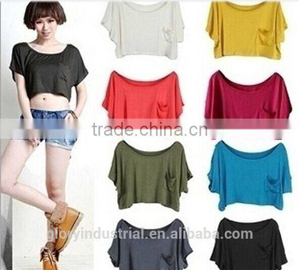 2015 plain crop tops wholesale women