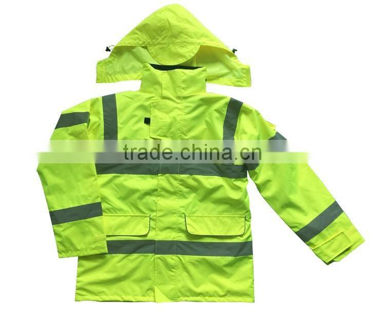 Safety wear hi vis 3 in i jacket high visibility life jacket with waterproof
