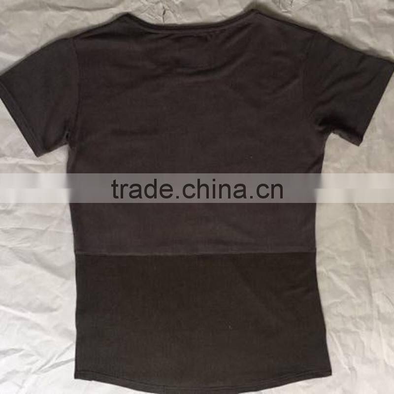 Black Tailored Fitting Men Pocket Two Tone T Shirts