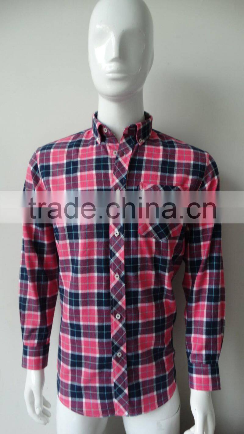 latest style man shirt 100% cotton flannel men shirts