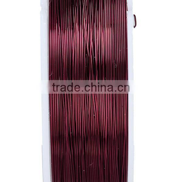 Copper Beading Wire Thread Cord Round Wine Red 0.4mm Dia. , 2 Rolls