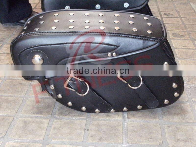 Motorcycle Accessory Motorbike Saddle Bag PU Leather For Halley Bike by RC Fitness Wear