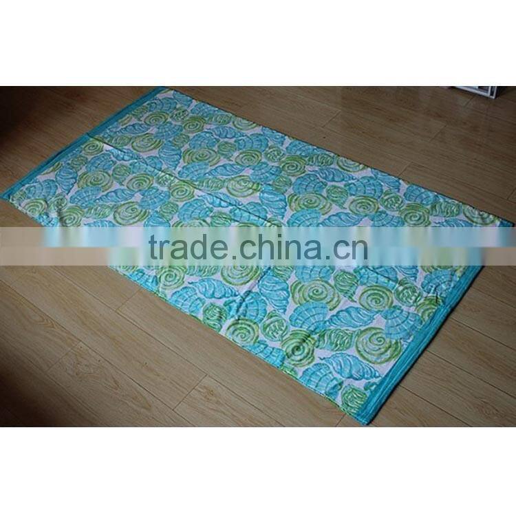 high endcotton velvet flower woven beach towel