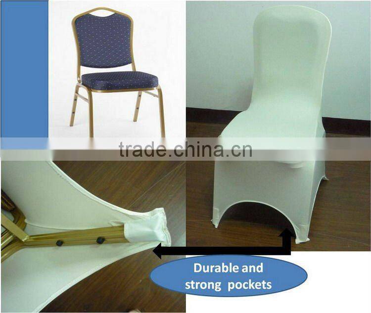 Spandex chair cover with X cross sash white Lycra four way stretch chair cover Nylon chair cover