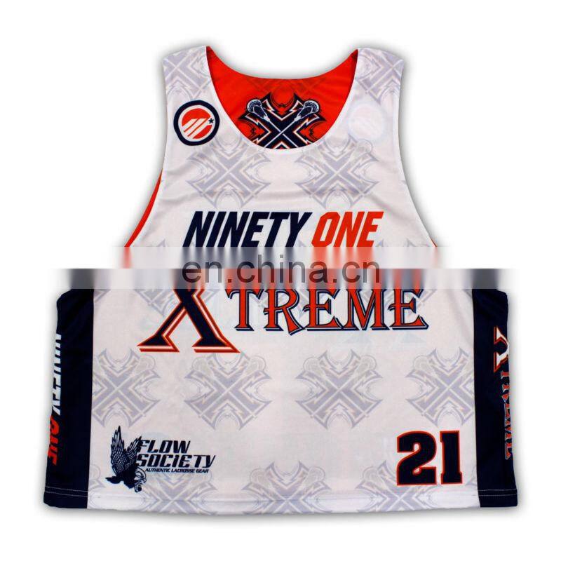 New design custom sublimation reversible lacrosse jersey
