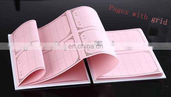 2015 cheap Novel heart design with rose decoration wedding guest book