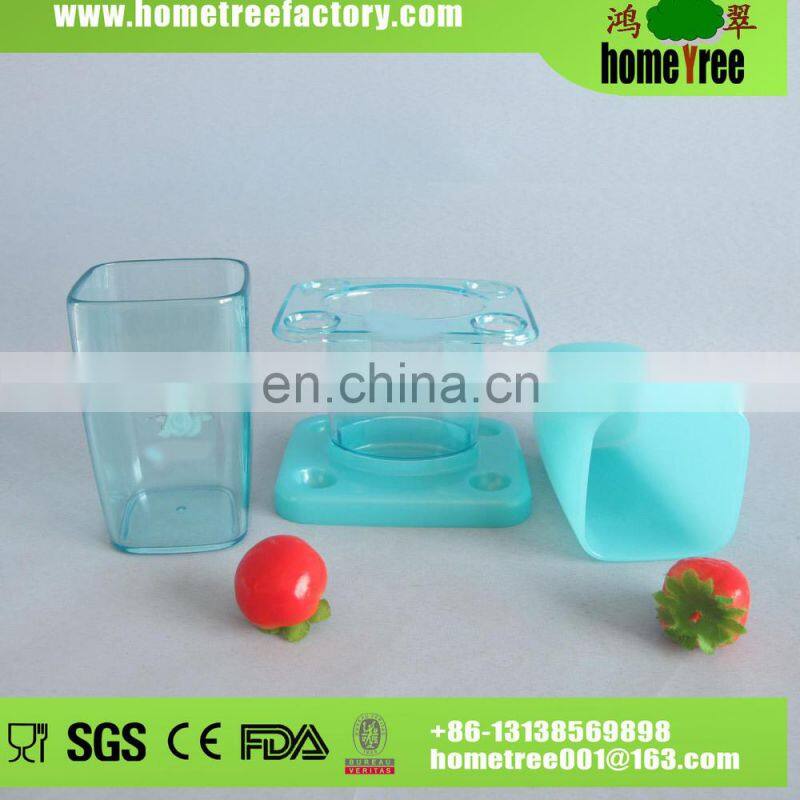 5 Person Family Plastic Oblong Toothbrush Holder With Suction Cup/Toothpaste Holder