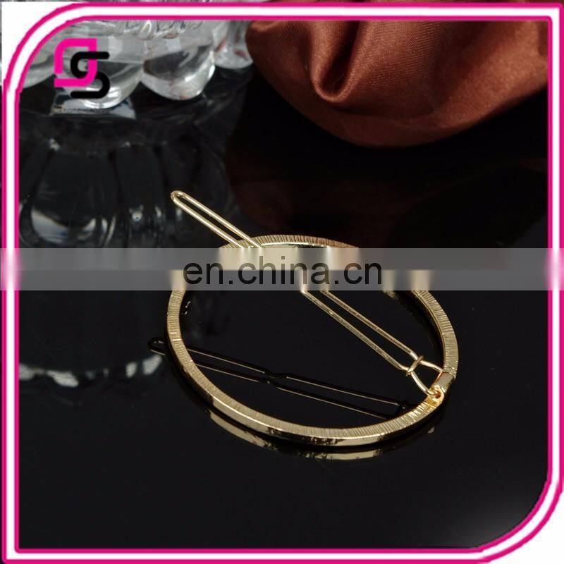 2017 y i Wu Chinese supplier latest round metal fashion hair pin accessories for girls