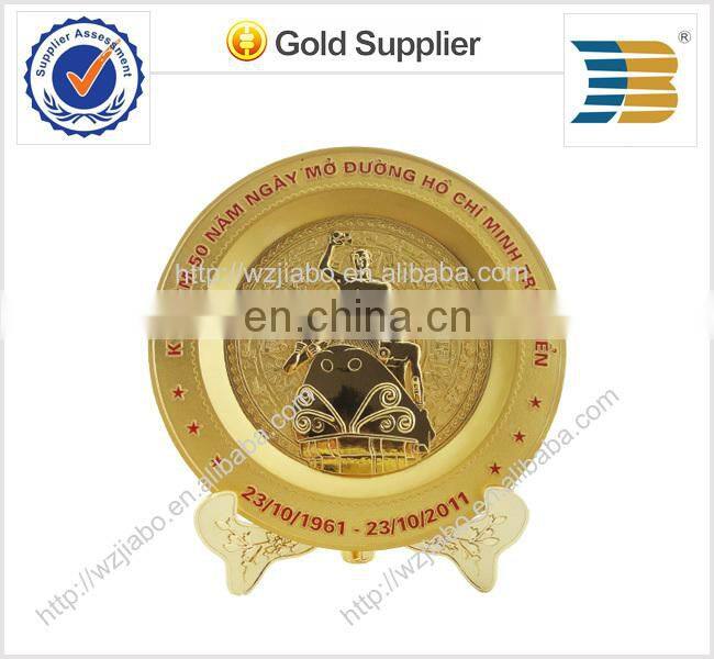 Zinc alloy 3D logos soft enamel souvenir copper plating metal plate