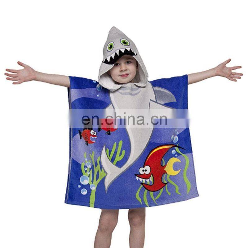 100% cotton Childrens Hooded Sport Poncho Towel