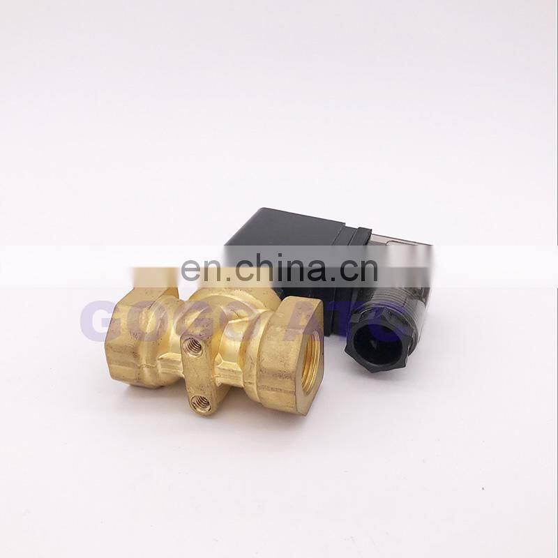 GOGO Normally Close 2 Way Compact Pilot Water Brass Solenoid Valve 16bar 1/4" 3/8" 1/2" BSP Orifice 10mm 220V AC PXC-D14511 NBR