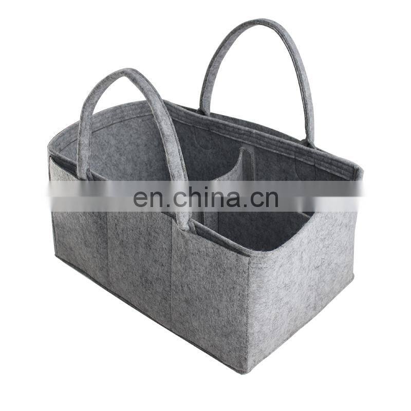 Amazon Hot Selling Felt Diaper Biaper Bag Organizer Grey For Baby