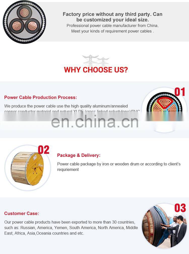 Huadong cable MV aluminum concentric power cable 70mm single core power cable