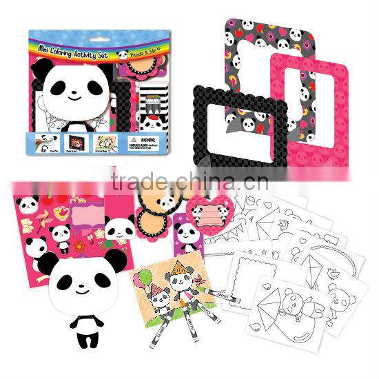 Kids Gift Stationery Photo frame Crayon Sticker Note pad Kitty Cat Animals Mini Coloring Activity kit Drawing set