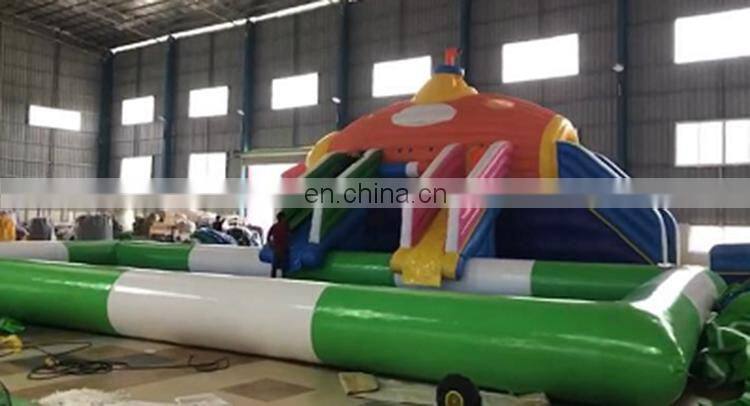 Giant inflatable pool slide/tropical inflatable water slide with pool for kids and adults