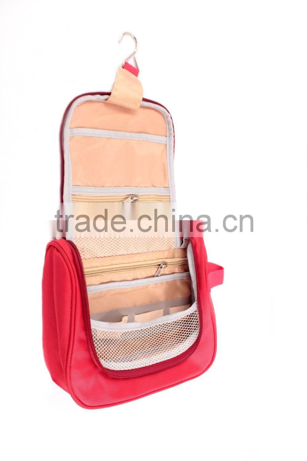 foldable polyester custom hanging toiletry washing bag